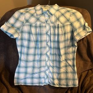 Sonoma casual Juniors fitted cuffed roll up short sleeve small shirt